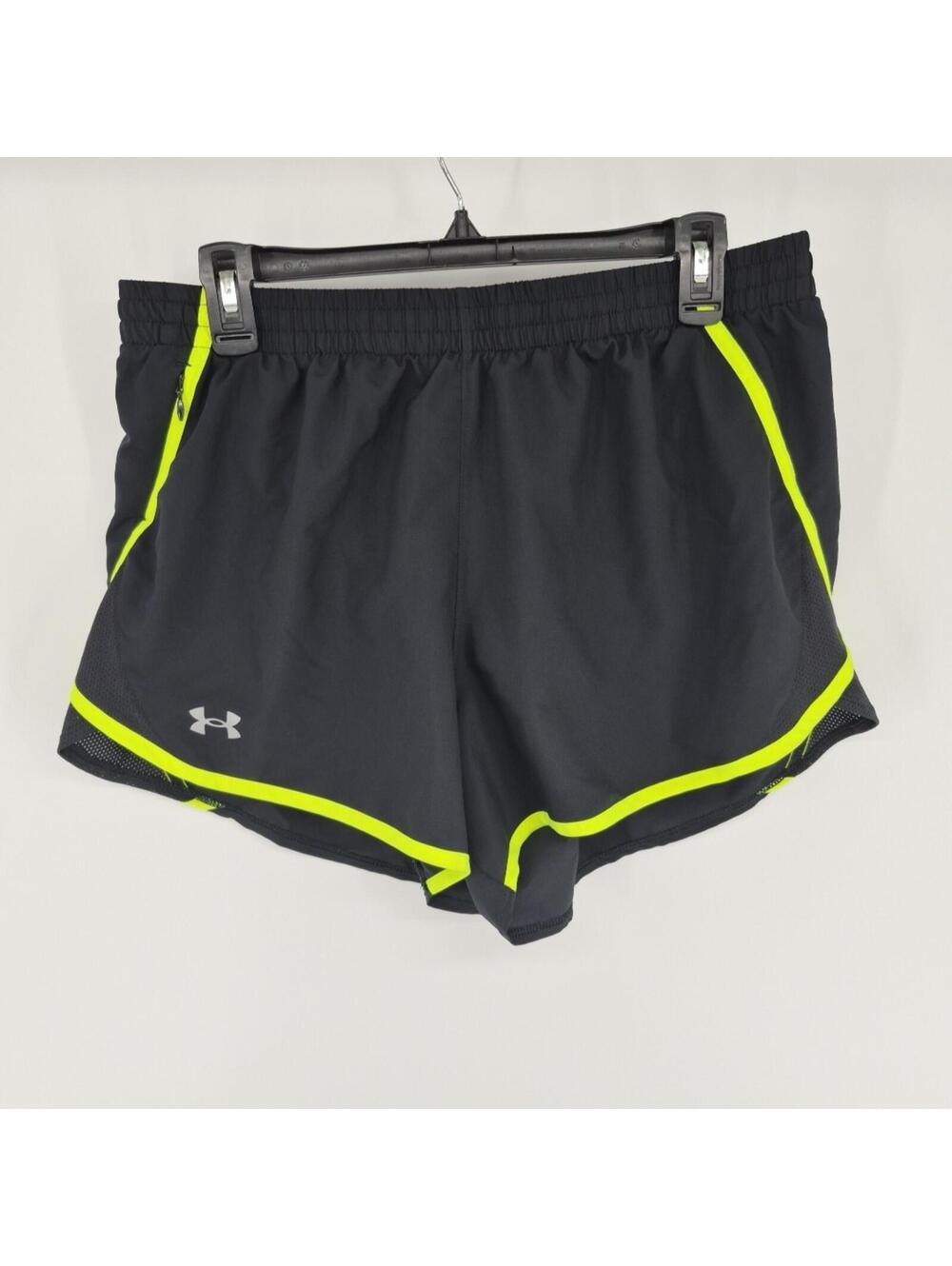 Under Armour Fly By 2.0 Running Loose Shorts Black And Yellow Women's Large